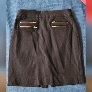 Banana Republic Black Pencil Skirt with Gold Zippers